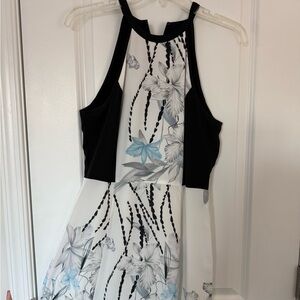Bettina Liano Black and White Silk Dress